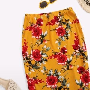 Floral Yellow Skirt